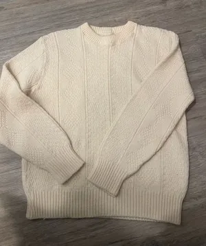 CREAM CABLE KNIT SWEATER S thumbnail 1