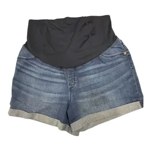 Isabel Maternity Denim Cuffed Midi Short Blue Size L thumbnail 1