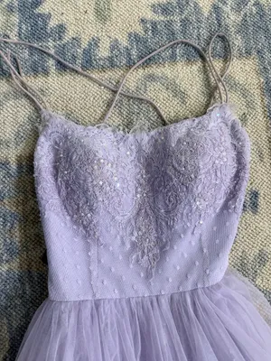 Sherri Hill Prom Dress Lilac Floral Lace Sparkles thumbnail 5