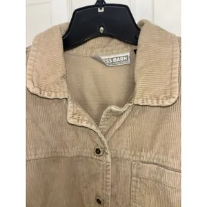 Dress Barn Vtg 90s Tan Wide Wale Corduroy Chore Coat Patch Pocket Barn Jacket M Work Wear thumbnail 8