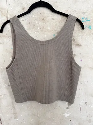 Lululemon Ribbed Softstreme Cropped Tank Top, Nomad thumbnail 3