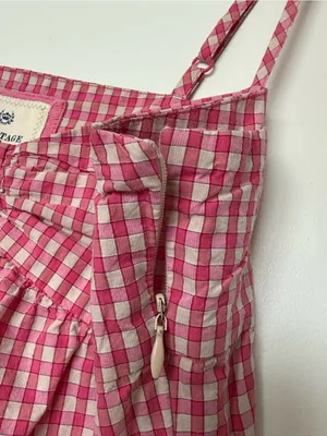 Heritage 1981 Pink Gingham Cotton Babydoll Dress | Coquette M thumbnail 3