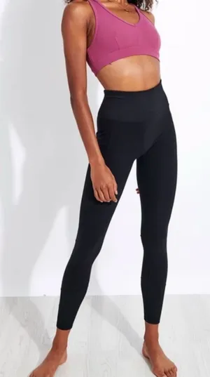 Alo Alosoft Lounge Leggings Size Medium in Black Rib Yoga Athleisure thumbnail 1