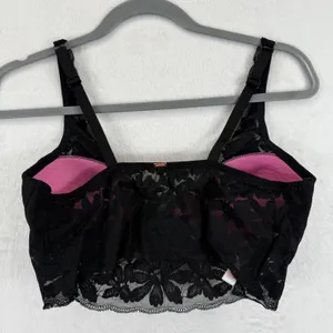 PINK Victoria's Secret Black‎ Lace Bralette Size Medium Adjustable Strap thumbnail 2