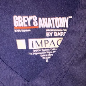 Greys anatomy blue nurses scrub top size small thumbnail 3