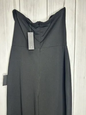 Lulus Black Strapless Wide-Leg Jumpsuit Party/Cocktail Size XL NWT NEW thumbnail 5