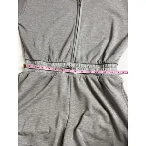 Mono B Half-Zip Long Sleeve Romper Grey Small Tencel Sporty thumbnail 6
