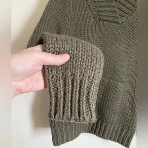***Ralph Lauren Vintage Army Green Wool Blend Knit Hoodie Sweater thumbnail 6