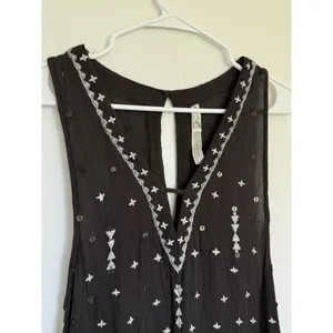Intimately Free People Black Tank Flowy Cut Out V Neck‎ Sequin Romper X Small thumbnail 2