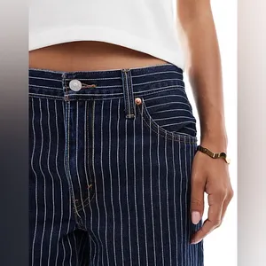 Anthropologie Levi’s Women’s Baggy‎ Pinstriped Dad Jeans Size 30x30 thumbnail 13