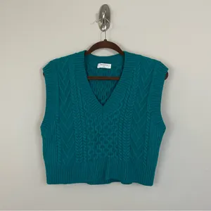 ARITZIA Babaton Emporia Merino Wool Cable Knit Sweater Vest‎ Size Small thumbnail 2