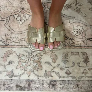 SheIn Gold square sandals thumbnail 3