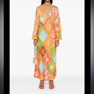 Never fully dressed NWT Soller Emma Dress $228 satin printed spring revolve boho thumbnail 5