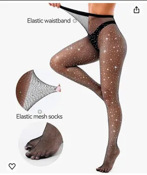 Black rhinestone stockings thumbnail 4