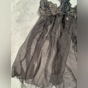 Victoria’s secret Black Sheer Lace Lingerie chemise medium thumbnail 3