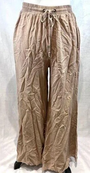 Annabelle tan wide leg palazzo pants size medium thumbnail 1