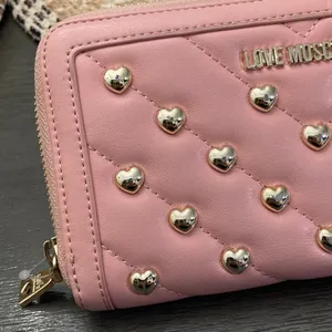 Love‎ Moschino Pink Quilted Heart Zip Around Wallet thumbnail 3