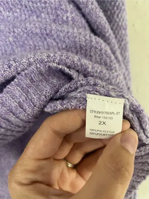 Pink Clover Lavender Crewneck Sweater Comfy Soft Purple 2X thumbnail 4