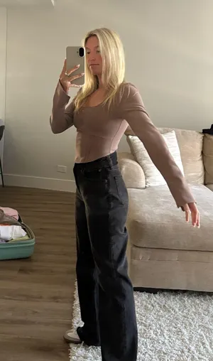 Abercrombie Cropped Corset Long Sleeve Top thumbnail 2