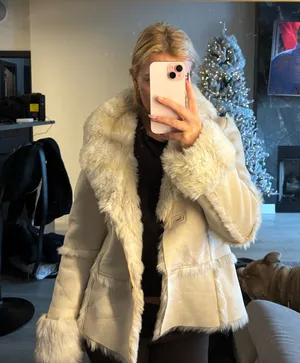 Fur lined jacket White Size M thumbnail 1