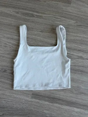 Aritzia Babaton White Tank Crop thumbnail 3
