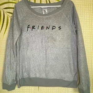 Friends fuzzy gray pajama top Size M thumbnail 1