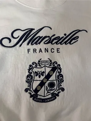 Abercrombie Marseille France Crest White Crewneck Sweatshirt thumbnail 2