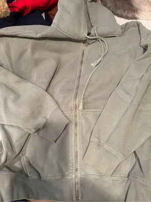 Brandy Melville Sage Green Zip-Up Hoodie Jacket thumbnail 1