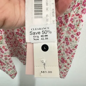 Aqua Lounge Size L Ruffle Sleeve Cotton Poplin Button Front Tank Pajama Top‎ NWT thumbnail 11