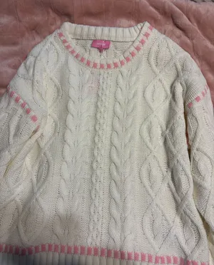 Edikted XL knitted white sweater with pink design! thumbnail 1
