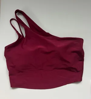 Old Navy One-Shoulder Sports Crop Top - Wine/Burgundy thumbnail 1