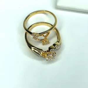 18K Gold-Plated Sterling Silver Cubic Zirconia Round CZ Swirl Bridal Se… thumbnail 4