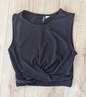 Divided By H&M Black Twist Tank Top thumbnail 1