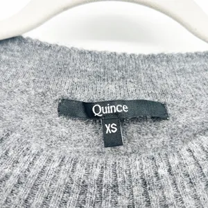 Quince Womens Baby Alpaca Wool Blend Diamond Stitch Crewneck Sweater‎ XS Gray thumbnail 3