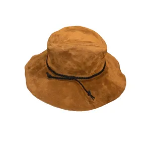 Altar'd State Hat Faux Leather Cap Wide Brim Sun Cap‎ Brown Adjustable OS thumbnail 3