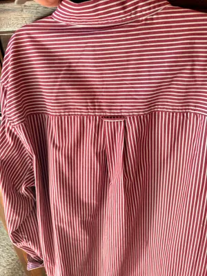CHAPS Men’s Large Red White Stripe Button Down Shirt Oversized Preppy thumbnail 4