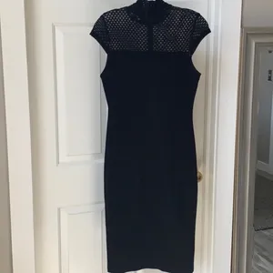 Lulus Detail Therapy Black Bodycon Midi Dress size small thumbnail 6