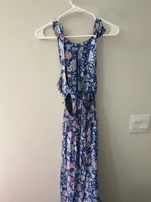 Abel the Label Bluebell Floral Halter Tie Back Full Skirt Maxi Dress XSmall thumbnail 14