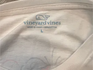 Vineyard Vines White Long Sleeve Pocket Tee with New Years 2017 Sz L thumbnail 4