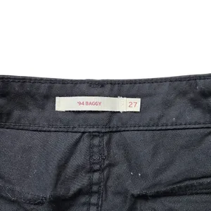 Levis 94 Baggy Cargo Pants Womens 27 Black Wide Leg Skater Paratrooper thumbnail 4