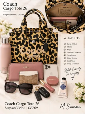 NEW Coach Cargo Tote Bag 26 Leopard Print CP769 NWOT thumbnail 6