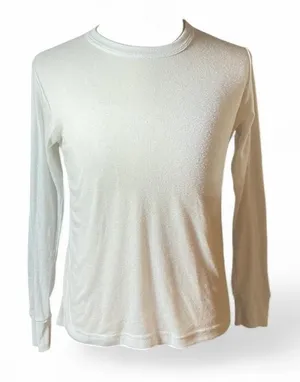 REI Co-op Womens White Long Sleeve Base Layer Top Crew Neck Size‎ M thumbnail 1