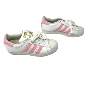 Adidas size 5 EVM 004001 white pink clamshell toe lace up sneakers‎ superstar thumbnail 4