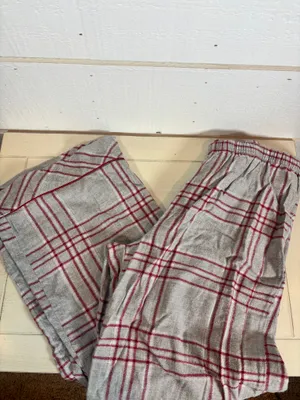Laura Scott pajama set M gray with red stripes  thumbnail 2