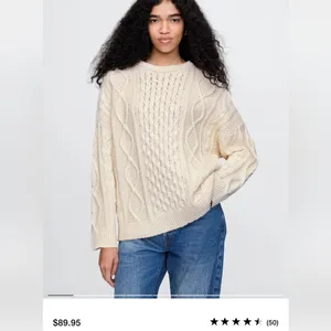 Thick, warm cable knit sweater White Size M thumbnail 4