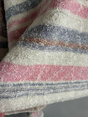 Sincerely Jules Striped Boucle Sweater Medium Oversized Cropped Cozy Knit thumbnail 5