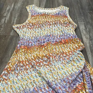 ANTHROPOLOGIE Daily Practice Purple Motiff Treasure Dress size small thumbnail 13