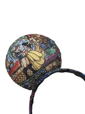 Beauty & The Beast Stained Glass Disney Mickey Mouse Ear Headband thumbnail 2