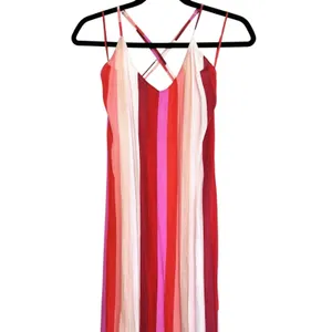 Billabong Wanna Be Around Maxi Dress XS Red Pink High Slit‎ NWT Beach Cover Up thumbnail 2