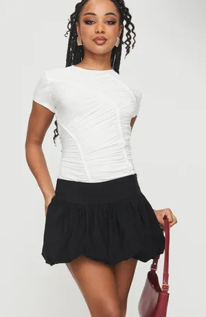 Princess Polly Bubble Hem Skirt Black thumbnail 1